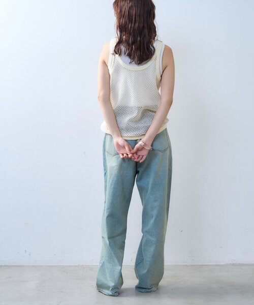 CIAOPANIC TYPY（チャオパニックティピー）の「【willow】メッシュタンク（タンクトップ・レディース・ブラック/アイボリー・ONE SIZE）」の13枚目の写真