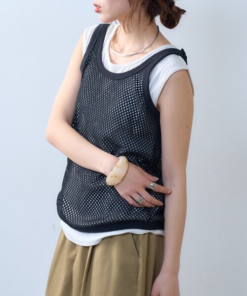 CIAOPANIC TYPY（チャオパニックティピー）の「【willow】メッシュタンク（タンクトップ・レディース・ブラック/アイボリー・ONE SIZE）」の19枚目の写真