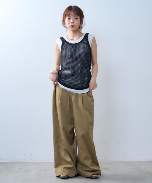 CIAOPANIC TYPY（チャオパニックティピー）の「【willow】メッシュタンク（タンクトップ・レディース・ブラック/アイボリー・ONE SIZE）」の21枚目の写真