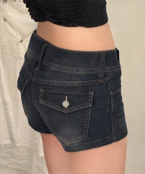 Miniministore(ミニミニストア)の「フラップポケットデニムショートパンツ美脚(デニムパンツ・レディース・インディゴブルー・XL/M/L)」の8枚目の写真