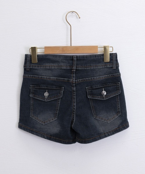 Miniministore(ミニミニストア)の「フラップポケットデニムショートパンツ美脚(デニムパンツ・レディース・インディゴブルー・XL/M/L)」の18枚目の写真