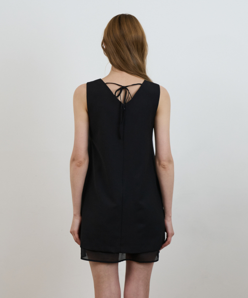 DEHEVE（デヘヴェ）の「Layered Chiffon Mini Dress [Black]（ワンピース・レディース・ブラック・SMALL/MEDIUM）」の5枚目の写真