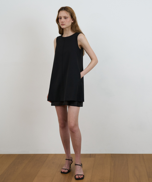 DEHEVE（デヘヴェ）の「Layered Chiffon Mini Dress [Black]（ワンピース・レディース・ブラック・SMALL/MEDIUM）」の9枚目の写真