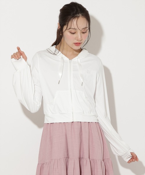 WILLSELECTION（ウィルセレクション）の「UVカット機能パーカー（パーカー・レディース・オフホワイト/ブラック/サックスブルー/ピンク・FREE）」の5枚目の写真