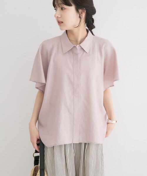 ITEMS URBANRESEARCH(アイテムズ アーバンリサーチ)の「リネン混フレアスリーブシャツ(シャツ/ブラウス・レディース・ホワイト/ブラック/ピンク・FREE)」の3枚目の写真