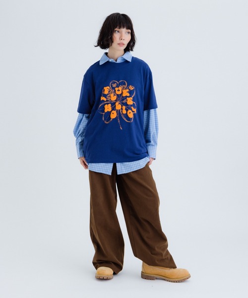 FLUKE HOLIC(フロックホリック)の「Puff logo print TEE(Tシャツ/カットソー・レディース・ブラウン/ホワイト/ネイビー・LARGE/MEDIUM/SMALL)」の18枚目の写真
