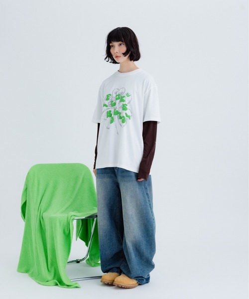FLUKE HOLIC(フロックホリック)の「Puff logo print TEE(Tシャツ/カットソー・レディース・ブラウン/ホワイト/ネイビー・LARGE/MEDIUM/SMALL)」の22枚目の写真