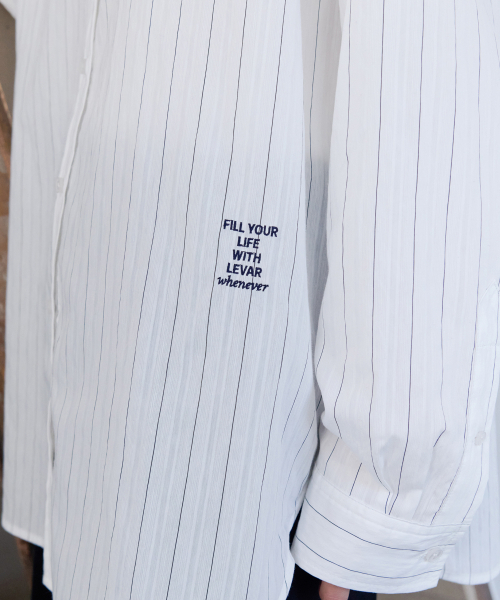 LEVAR(レバー)の「Fresh Stripe Over-Shirt - Off White Stripe(シャツ/ブラウス・レディース・その他・FREE)」の4枚目の写真