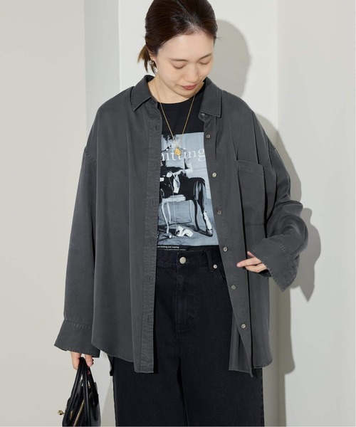 SLOBE IENA（スローブイエナ）の「《シリーズあり/セットアップ可/追加》製品染めシャツ（シャツ/ブラウス・レディース・グレー/ブラウン・FREE）」の20枚目の写真