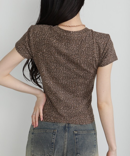 pumpkin port(パンプキンポート)の「ヒョウ柄チビTシャツ(Tシャツ/カットソー・レディース・ブラウン/グレー・M)」の14枚目の写真