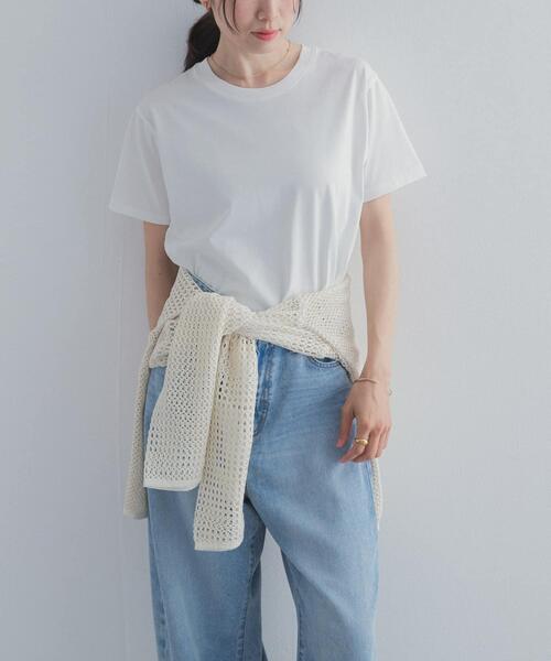 URBAN RESEARCH DOORS(アーバンリサーチドアーズ)の「『UR TECH』汗染み防止ベーシックTシャツ(Tシャツ/カットソー・レディース・ブラウン/チャコールグレー/ホワイト系その他/オフホワイト・FREE)」の7枚目の写真