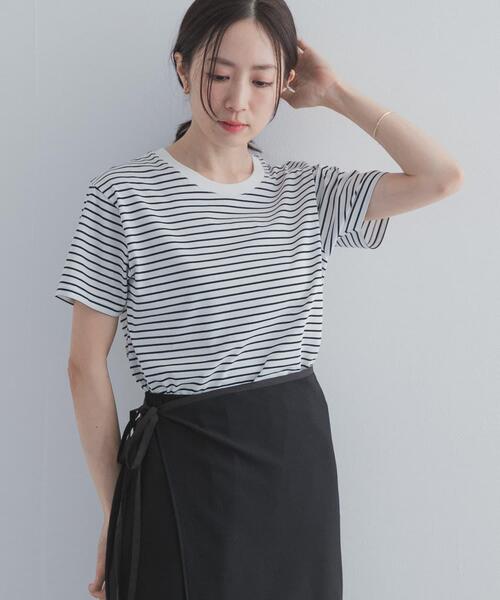 URBAN RESEARCH DOORS(アーバンリサーチドアーズ)の「『UR TECH』汗染み防止ベーシックTシャツ(Tシャツ/カットソー・レディース・ブラウン/チャコールグレー/ホワイト系その他/オフホワイト・FREE)」の15枚目の写真