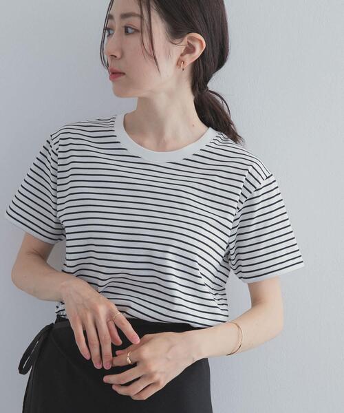 URBAN RESEARCH DOORS(アーバンリサーチドアーズ)の「『UR TECH』汗染み防止ベーシックTシャツ(Tシャツ/カットソー・レディース・ブラウン/チャコールグレー/ホワイト系その他/オフホワイト・FREE)」の16枚目の写真