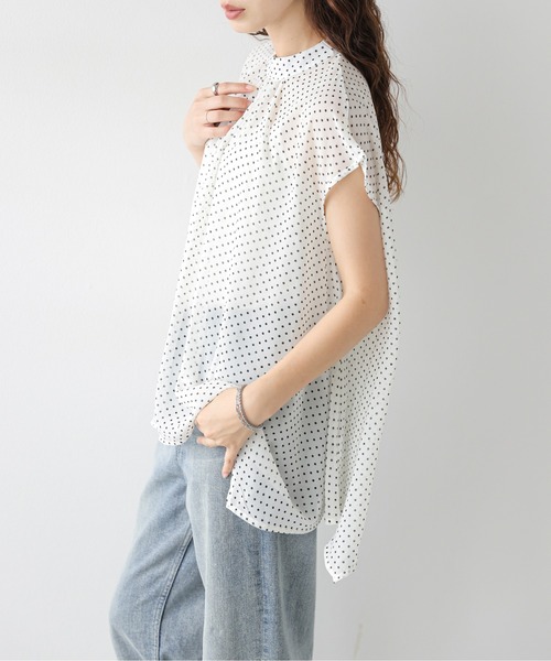 AMELY(エミリー)の「ドットシフォンブラウス(シャツ/ブラウス・レディース・ブラック/ホワイト・フリー)」の5枚目の写真