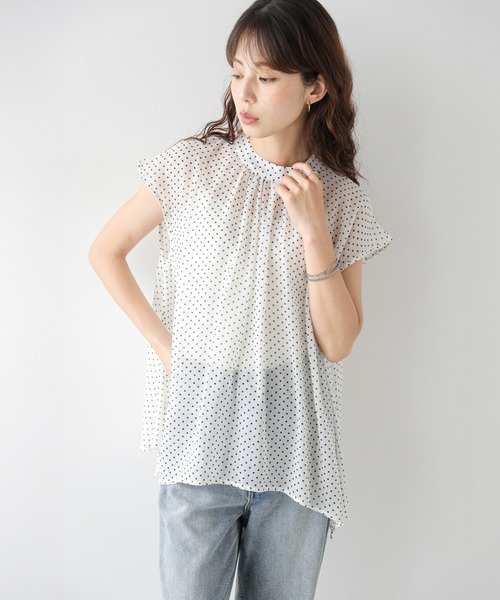 AMELY(エミリー)の「ドットシフォンブラウス(シャツ/ブラウス・レディース・ブラック/ホワイト・フリー)」の8枚目の写真