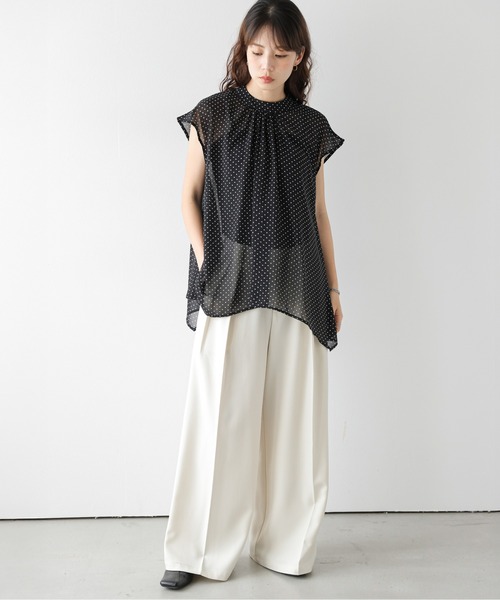 AMELY(エミリー)の「ドットシフォンブラウス(シャツ/ブラウス・レディース・ブラック/ホワイト・フリー)」の9枚目の写真