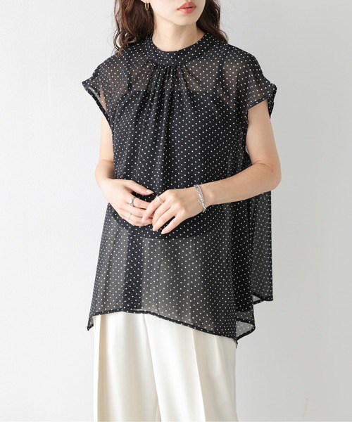 AMELY(エミリー)の「ドットシフォンブラウス(シャツ/ブラウス・レディース・ブラック/ホワイト・フリー)」の13枚目の写真