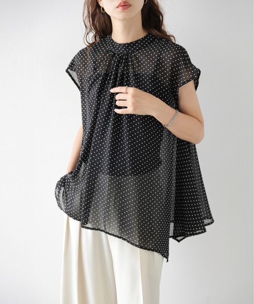 AMELY(エミリー)の「ドットシフォンブラウス(シャツ/ブラウス・レディース・ブラック/ホワイト・フリー)」の16枚目の写真