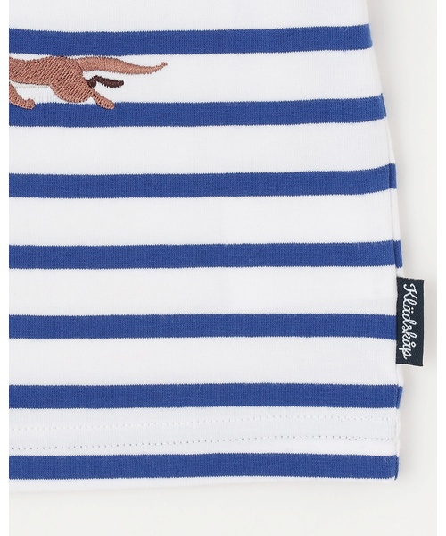 kladskap(クレードスコープ)の「カワウソ刺しゅうボーダー半袖Tシャツ【ドラマ着用アイテム】(Tシャツ/カットソー・キッズ・レッド/グリーン/ブルー・110cm/100cm/90cm/120cm/130cm)」の10枚目の写真
