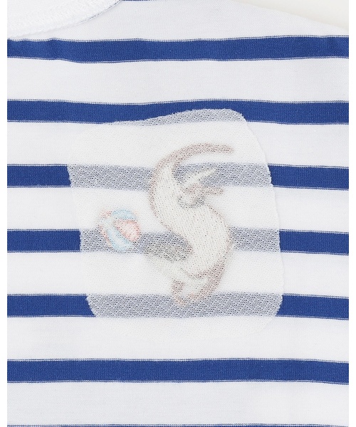 kladskap(クレードスコープ)の「カワウソ刺しゅうボーダー半袖Tシャツ【ドラマ着用アイテム】(Tシャツ/カットソー・キッズ・レッド/グリーン/ブルー・110cm/100cm/90cm/120cm/130cm)」の12枚目の写真