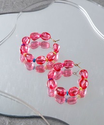 ネオンビーズフープピアス