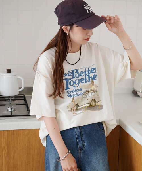 DISCOAT(ディスコート)の「【Enlude】ピグメントアソートバンドTシャツ《ユニセックス》(Tシャツ/カットソー・レディース・ブラウン/チャコールグレー/アイボリー・FREE)」の2枚目の写真