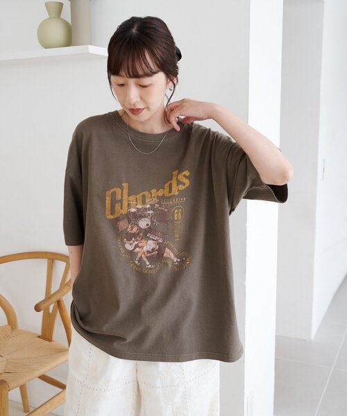 DISCOAT(ディスコート)の「【Enlude】ピグメントアソートバンドTシャツ《ユニセックス》(Tシャツ/カットソー・レディース・ブラウン/チャコールグレー/アイボリー・FREE)」の10枚目の写真
