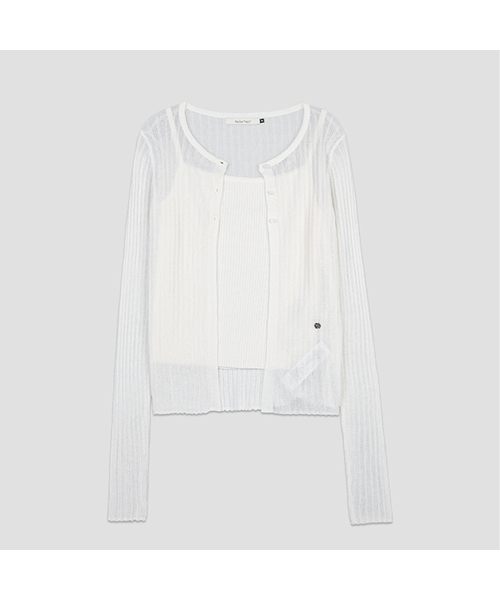 COOL TOUCH SLIM RIBBED TOP CARDIGAN SET (CD-2262)
