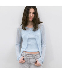 COOL TOUCH SLIM RIBBED TOP CARDIGAN SET (CD-2262)