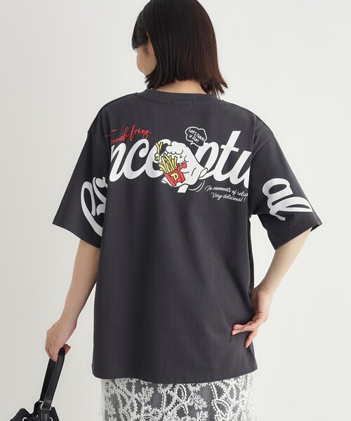 Right-on(ライトオン)の「袖刺繍ビッグTシャツ(Tシャツ/カットソー・レディース・グレー/チャコールグレー・05/04/03)」の10枚目の写真