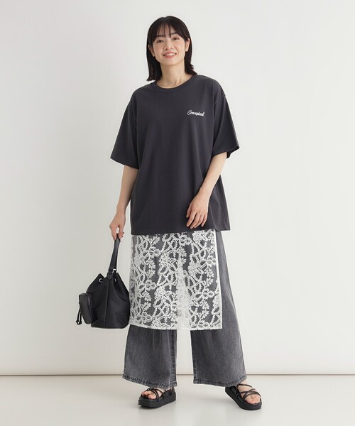 Right-on(ライトオン)の「袖刺繍ビッグTシャツ(Tシャツ/カットソー・レディース・グレー/チャコールグレー・05/04/03)」の11枚目の写真