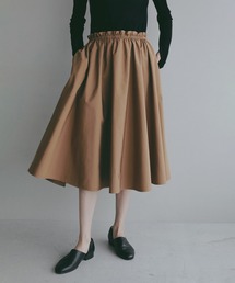 WAIST GATHERED FLARED SKIRT