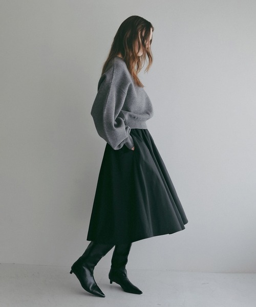 MANOF（マノフ）の「WAIST GATHERED FLARED SKIRT（スカート・レディース・キャメル/ブラック・S/M）」の19枚目の写真