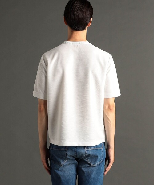 MONSIEUR NICOLE(ムッシュニコル)の「ウエーブタックジャカード VネックTシャツ(Tシャツ/カットソー・メンズ・ブラック/ライトブルーグレー/ホワイト・L/M/XL)」の7枚目の写真