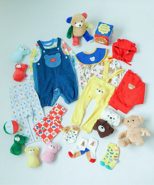 apres les cours(アプレレクール)の「tiny bear Palette 総柄レギンス(その他ベビーウェア・キッズ・オフホワイト/アイボリー/サックスブルー/レッド・90/80/70)」の16枚目の写真