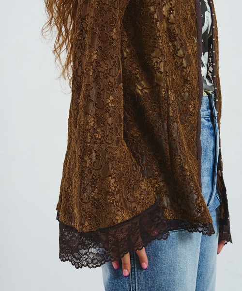 ROSE BUD（ローズバッド）の「CREOLME/LACE L/S TOP（Tシャツ/カットソー・レディース・ブラック/ブラウン/オフホワイト・ONE SIZE）」の10枚目の写真