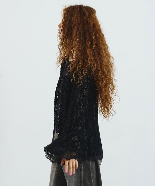 ROSE BUD（ローズバッド）の「CREOLME/LACE L/S TOP（Tシャツ/カットソー・レディース・ブラック/ブラウン/オフホワイト・ONE SIZE）」の17枚目の写真