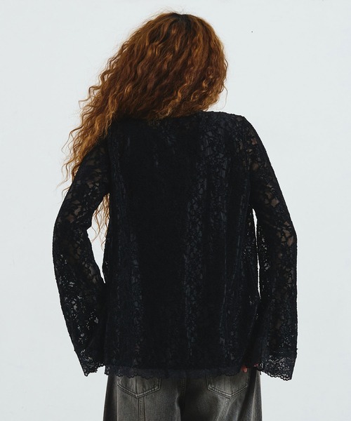 ROSE BUD（ローズバッド）の「CREOLME/LACE L/S TOP（Tシャツ/カットソー・レディース・ブラック/ブラウン/オフホワイト・ONE SIZE）」の18枚目の写真