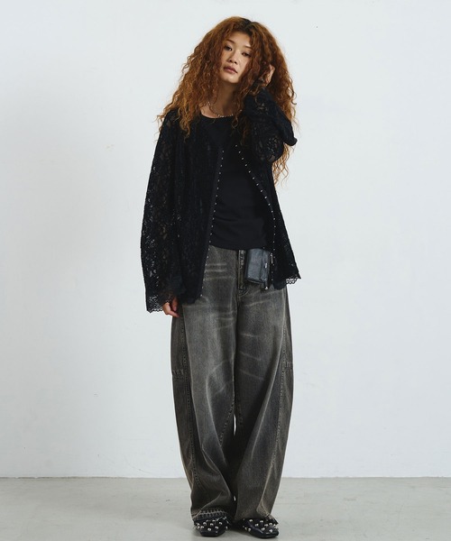 ROSE BUD（ローズバッド）の「CREOLME/LACE L/S TOP（Tシャツ/カットソー・レディース・ブラック/ブラウン/オフホワイト・ONE SIZE）」の19枚目の写真