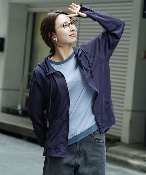 e-zakkamania stores(イーザッカマニアストアーズ)の「ICE Summer 高機能ジップアップパーカー(パーカー・レディース・ブラック/ライトグレー/ネイビー/オフホワイト・LL/L/M)」の1枚目の写真