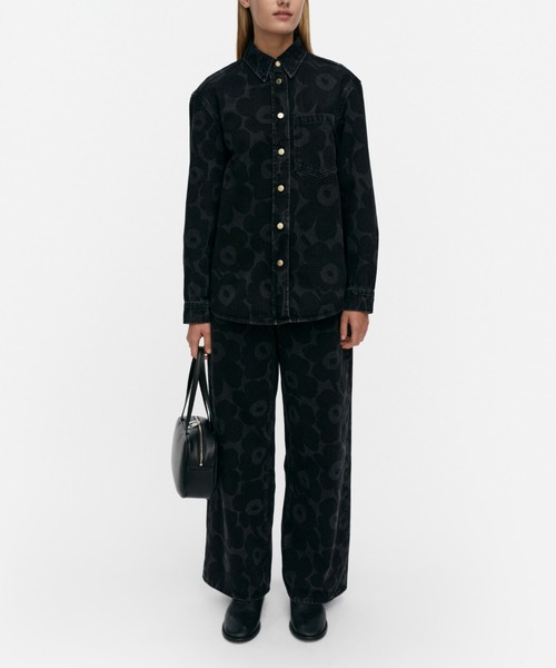 marimekko(マリメッコ)の「【Maridenim】Vaihe Unikko / shirt(シャツ/ブラウス・レディース・ブラック・40/38/36/34)」の1枚目の写真