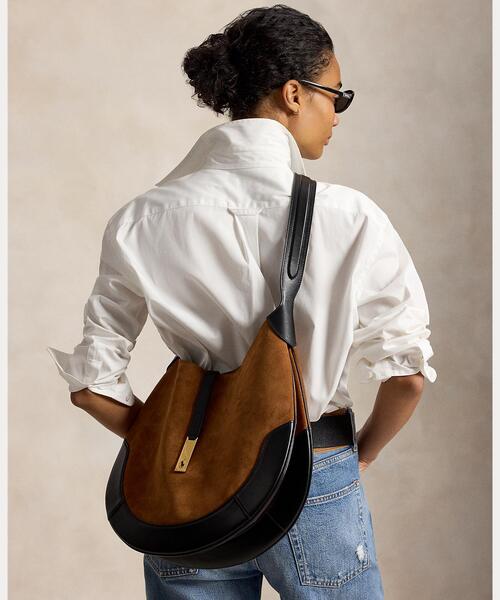POLO RALPH LAUREN(ポロ ラルフ ローレン)の「Polo ID スエード ラージ ショルダー バッグ(ショルダーバッグ・レディース・ブラウン・ONE)」の7枚目の写真