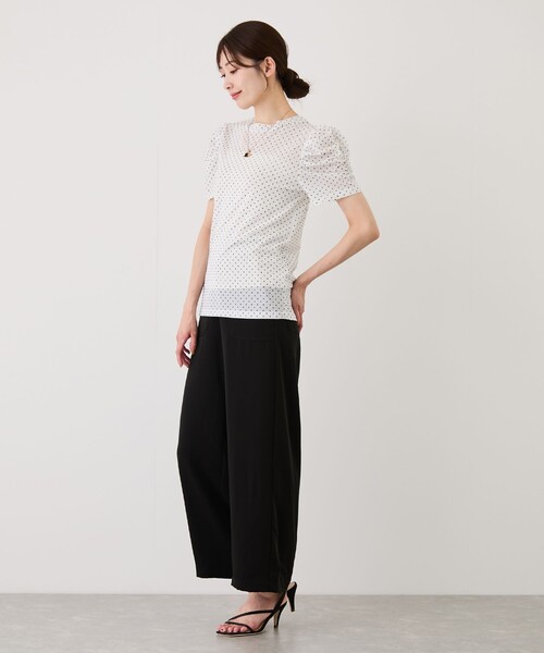 Jayro(ジャイロ)の「ドットフリルスリーブTシャツ(Tシャツ/カットソー・レディース・ホワイト系その他2/ブラック系その他/ベージュ・FREE)」の15枚目の写真