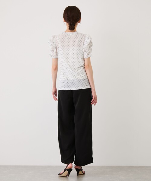 Jayro(ジャイロ)の「ドットフリルスリーブTシャツ(Tシャツ/カットソー・レディース・ホワイト系その他2/ブラック系その他/ベージュ・FREE)」の16枚目の写真