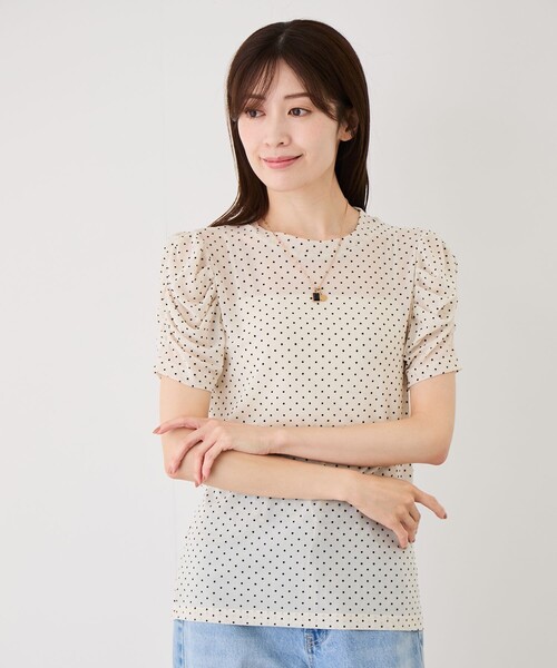 Jayro(ジャイロ)の「ドットフリルスリーブTシャツ(Tシャツ/カットソー・レディース・ホワイト系その他2/ブラック系その他/ベージュ・FREE)」の17枚目の写真