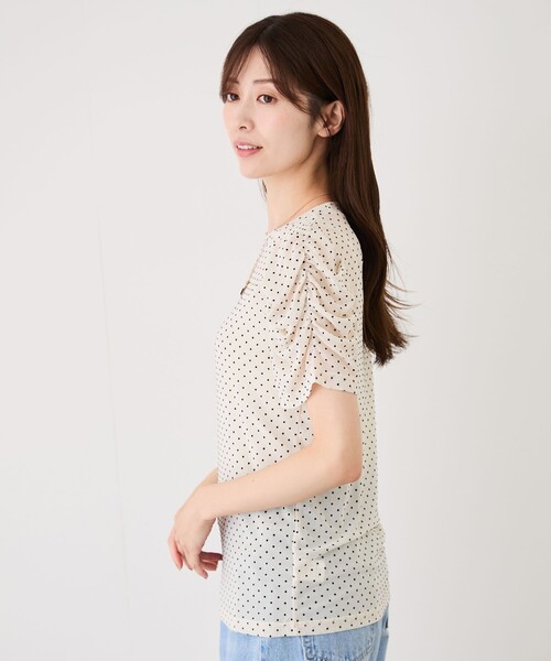 Jayro(ジャイロ)の「ドットフリルスリーブTシャツ(Tシャツ/カットソー・レディース・ホワイト系その他2/ブラック系その他/ベージュ・FREE)」の18枚目の写真