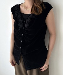Typewriter Shirring Tops（Tシャツ/カットソー）｜anuke（アンヌーク