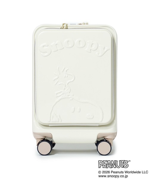 PEANUTS（ピーナッツ）の「"02"≪PEANUTS≫25L/1～2泊 フロントオープン キャリーケース(SS.size)（スーツケース/キャリーバッグ・レディース・ブラック/ピンク/サックスブルー/アイボリー・SS）」の2枚目の写真