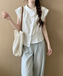 イレギュラーチェック柄ブラウス