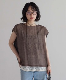 HEART MARKET | レースシアー異素材切り替えプルオーバー(Tシャツ/カットソー)